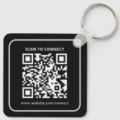 Moderne Minimalistische Aangepaste QR-code Logo Sleutelhanger (Achterkant)