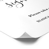 Moderne minimalistische aangepaste teken trouwtafe poster (Hoek)