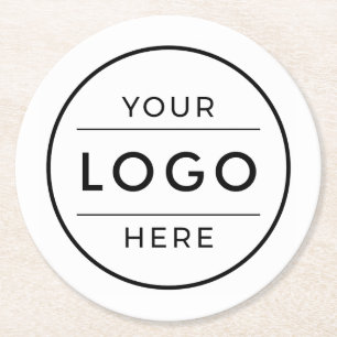 Moderne Minimalistische Aangepaste Zakelijke Logo  Ronde Kartonnen Onderzetter