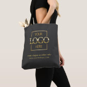 Moderne Minimalistische Aangepaste Zakelijke Logo Tote Bag (Dichtbij)