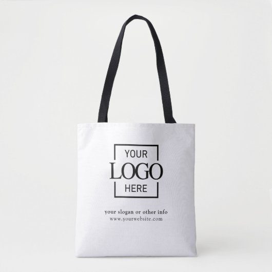 Moderne Minimalistische Aangepaste Zakelijke Logo Tote Bag (Voorkant)