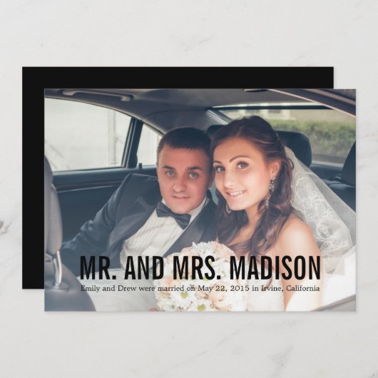 Moderne minimalistische aankondiging van het huwel (Voorkant / Achterkant)