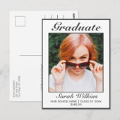 Moderne minimalistische aankondiging van het witte briefkaart (Voorkant / Achterkant)