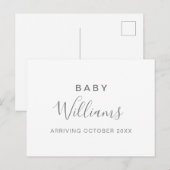 Moderne minimalistische aankondiging van zwangersc (Voorkant / Achterkant)
