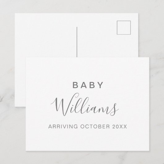 Moderne minimalistische aankondiging van zwangersc (Voorkant / Achterkant)