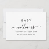 Moderne minimalistische aankondiging van zwangersc (Achterkant)