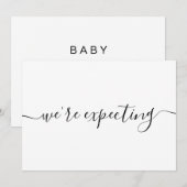 Moderne minimalistische aankondiging van zwangersc (Voorkant / Achterkant)