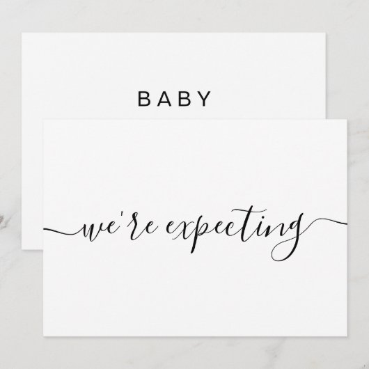 Moderne minimalistische aankondiging van zwangersc (Voorkant / Achterkant)