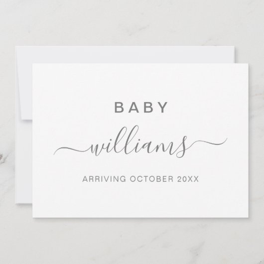 Moderne minimalistische aankondiging van zwangersc (Achterkant)