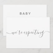 Moderne minimalistische aankondiging van zwangersc (Voorkant / Achterkant)