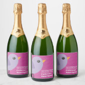 Moderne Minimalistische Aanpasbare Paarse Sparkling Wijnetiket (Flessen)