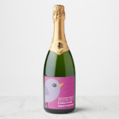 Moderne Minimalistische Aanpasbare Paarse Sparkling Wijnetiket (Voorkant)