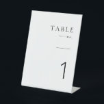 Moderne minimalistische aantallen van de weduwenta reclamebord met voetstuk<br><div class="desc">Deze eenvoudige maar elegante borden van het lijstaantal zullen verbazingwekkend op uw bruiloft of andere gebeurtenis kijken! Met schone en eenvoudige serif- en sans-serif-lettertypen met een handgeschreven scriptaccentlettertype. Personaliseer het teken voor elk lijstaantal, geen kwestie hoeveel u hebt! Als u van dit ontwerp houdt, ben zeker om de rest van...</div>