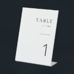 Moderne minimalistische aantallen van de weduwenta reclamebord met voetstuk<br><div class="desc">Deze eenvoudige maar elegante borden van het lijstaantal zullen verbazingwekkend op uw bruiloft of andere gebeurtenis kijken! Met schone en eenvoudige serif- en sans-serif-lettertypen met een handgeschreven scriptaccentlettertype. Personaliseer het teken voor elk lijstaantal, geen kwestie hoeveel u hebt! Als u van dit ontwerp houdt, ben zeker om de rest van...</div>