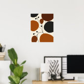 Moderne Minimalistische Aardse Abstracte Silhouet Poster (Thuiskantoor)