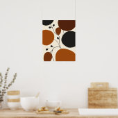 Moderne Minimalistische Aardse Abstracte Silhouet Poster (Keuken)