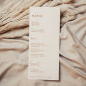 Moderne minimalistische aardse bruiloft menu