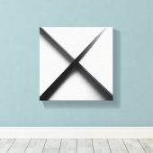Moderne Minimalistische Abstract - Strak 3D Geomet Canvas Afdruk (Insitu (Houten vloer))