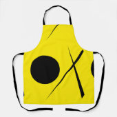Moderne minimalistische Abstracte Art Yellow Black Schort (Voorkant)