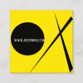Moderne minimalistische Abstracte Art Yellow Black Vierkante Visitekaartje (Voorkant)