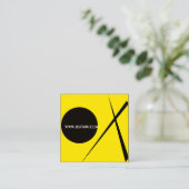 Moderne minimalistische Abstracte Art Yellow Black Vierkante Visitekaartje (Staand voorkant)