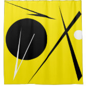 Moderne minimalistische Abstracte Art Yellow White Douchegordijn (Voorkant)