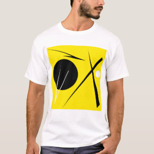 Moderne minimalistische Abstracte Art Yellow White T-shirt