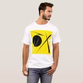 Moderne minimalistische Abstracte Art Yellow White T-shirt (Voorkant volledig)