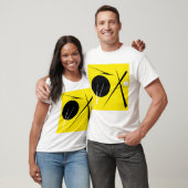 Moderne minimalistische Abstracte Art Yellow White T-shirt (Unisex)