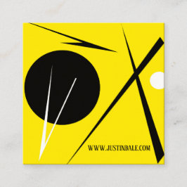 Moderne minimalistische Abstracte Art Yellow White Vierkante Visitekaartje