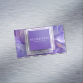 Moderne minimalistische Abstracte bloemen Paarse Magnetisch Visitekaartje (Voorbeeld)