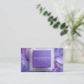 Moderne minimalistische Abstracte bloemen Paarse Visitekaartje (Staand voorkant)