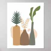 Moderne minimalistische abstracte botanische lijnk poster (Voorkant)
