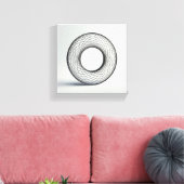 Moderne Minimalistische Abstracte Draadframe Kubus Canvas Afdruk (Insitu (Woonkamer))