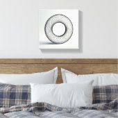 Moderne Minimalistische Abstracte Draadframe Kubus Canvas Afdruk (Insitu (Slaapkamer))