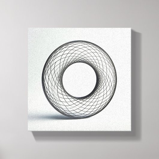 Moderne Minimalistische Abstracte Draadframe Kubus Canvas Afdruk (Voorkant)