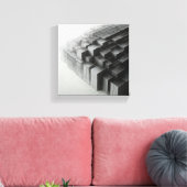 Moderne Minimalistische Abstracte Draadframe Kubus Canvas Afdruk (Insitu (Woonkamer))