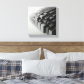 Moderne Minimalistische Abstracte Draadframe Kubus Canvas Afdruk (Insitu (Slaapkamer))