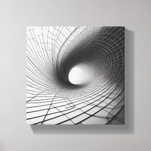 Moderne Minimalistische Abstracte Draadframe Tunne Canvas Afdruk (Voorkant)