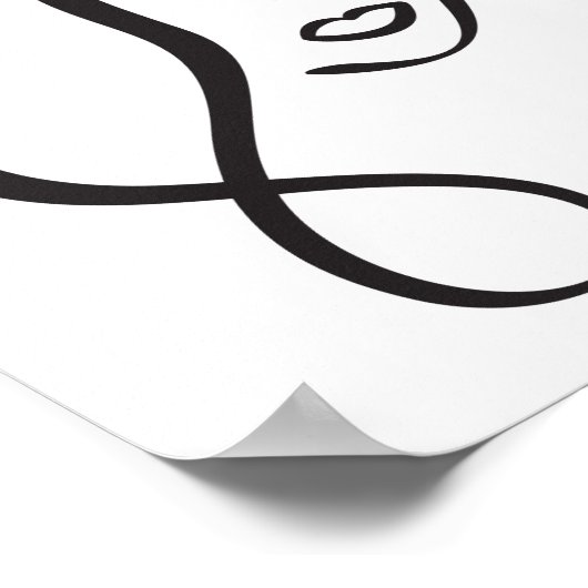 Moderne minimalistische Abstracte Face Line Art te Poster (Hoek)