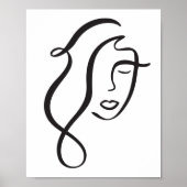 Moderne minimalistische Abstracte Face Line Art te Poster (Voorkant)