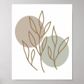 Moderne minimalistische Abstracte Floral Line Art  Poster (Voorkant)