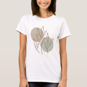 Moderne minimalistische Abstracte Floral Line Art  T-shirt