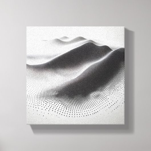 Moderne Minimalistische Abstracte Gestippelde Land Canvas Afdruk (Voorkant)