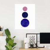 Moderne Minimalistische Abstracte Kunst Cirkels Po Poster (Thuiskantoor)
