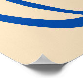 Moderne minimalistische Abstracte kunst in blauw Poster (Hoek)