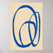Moderne minimalistische Abstracte kunst in blauw Poster (Voorkant)