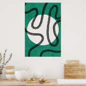 Moderne minimalistische Abstracte lijn art Poster (Keuken)