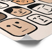 Moderne minimalistische Abstracte lijn Gezichtskun Poster (Hoek)