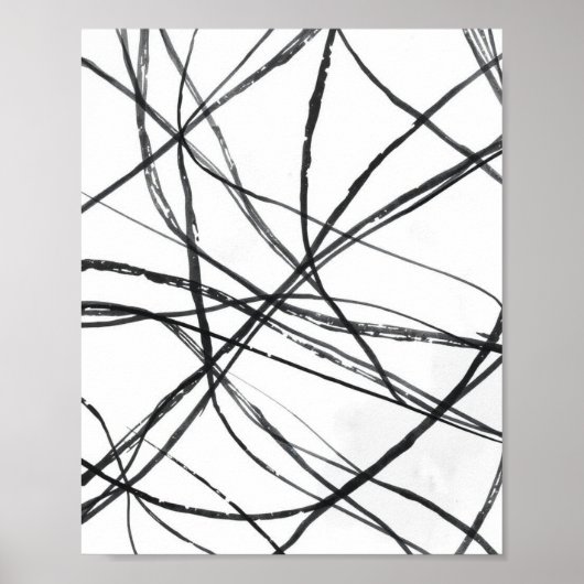 Moderne Minimalistische Abstracte Lijnkunst Poster (Voorkant)
